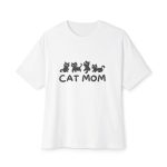 Cute Cat Mom Oversized Tee, Comfortable Unisex T-Shirt for Cat Lovers, Gift for Pet Lovers, Perfect for Casual Days