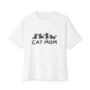 Cute Cat Mom Oversized Tee, Comfortable Unisex T-Shirt for Cat Lovers, Gift for Pet Lovers, Perfect for Casual Days