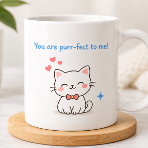 Cute Cat Love Ceramic Mug – "You are purrfect" 11oz & 15oz