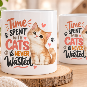 Time Spent With Cats Is Never Wasted Ceramic Mug